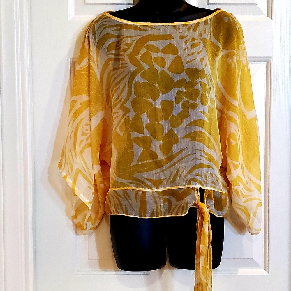 Yellow and White Blouse